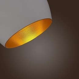 Lampada a sospensione in metallo bianca stile country retrò moderno contemporaneo