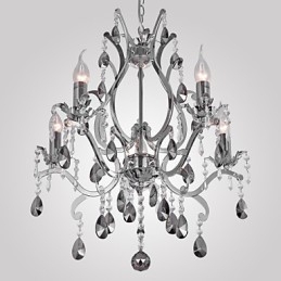 Lampadario classico tradizionale cromato a candela