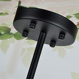 Lampada a sospensione retrò Mini Style in metallo nero e vetro trasparente, 3 luci