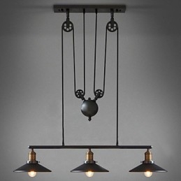 Lampada a sospensione vintage 3 luci ST64 con lampadine incluse, sistema Up and Down