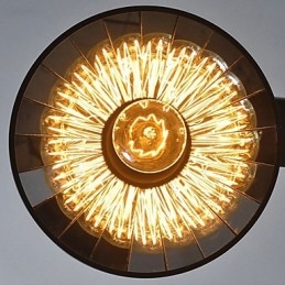 Lampada a sospensione vintage 3 luci ST64 con lampadine incluse, sistema Up and Down