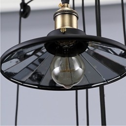 Lampada a sospensione vintage 3 luci ST64 con lampadine incluse, sistema Up and Down