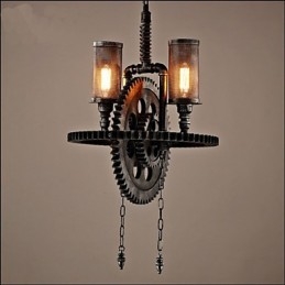 Lampada a sospensione industriale Wind Cafe a doppia testa personalizzata Studio Gear