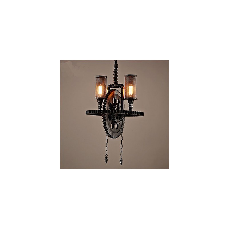 Lampada a sospensione industriale Wind Cafe a doppia testa personalizzata Studio Gear