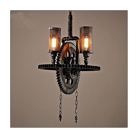 Lampada a sospensione industriale Wind Cafe a doppia testa personalizzata Studio Gear