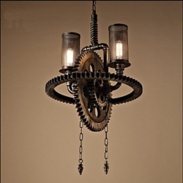 Lampada a sospensione industriale Wind Cafe a doppia testa personalizzata Studio Gear
