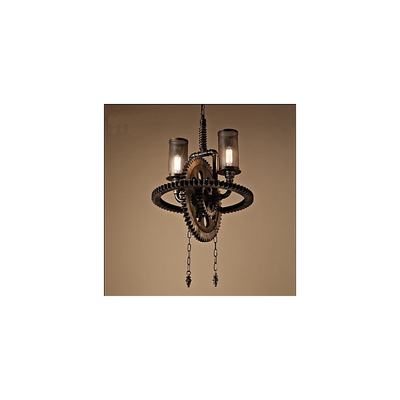 Lampada a sospensione industriale Wind Cafe a doppia testa personalizzata Studio Gear