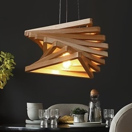 1Tradizionale classico stile country mini dipinto in legno bambù lampada a sospensione
