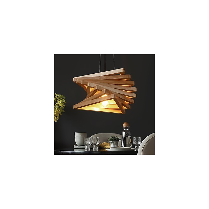 1Tradizionale classico stile country mini dipinto in legno bambù lampada a sospensione