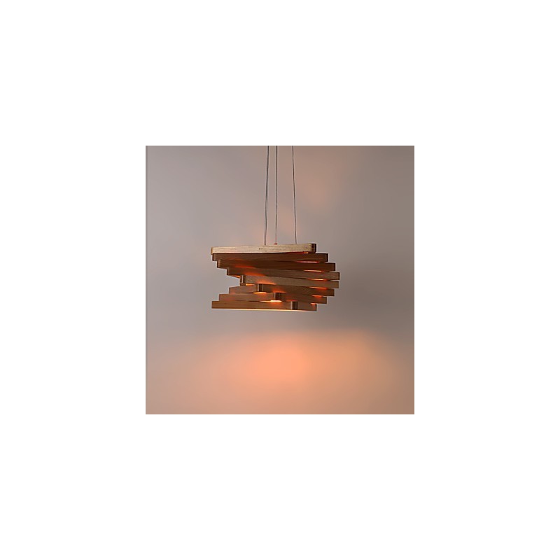 1Tradizionale classico stile country mini dipinto in legno bambù lampada a sospensione