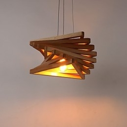 1Tradizionale classico stile country mini dipinto in legno bambù lampada a sospensione