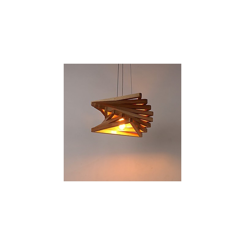 1Tradizionale classico stile country mini dipinto in legno bambù lampada a sospensione