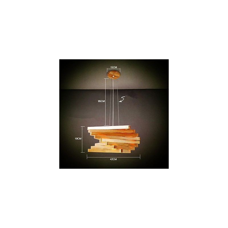 1Tradizionale classico stile country mini dipinto in legno bambù lampada a sospensione