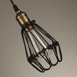 Lampada a sospensione vintage country americano piccola gabbia in ferro battuto