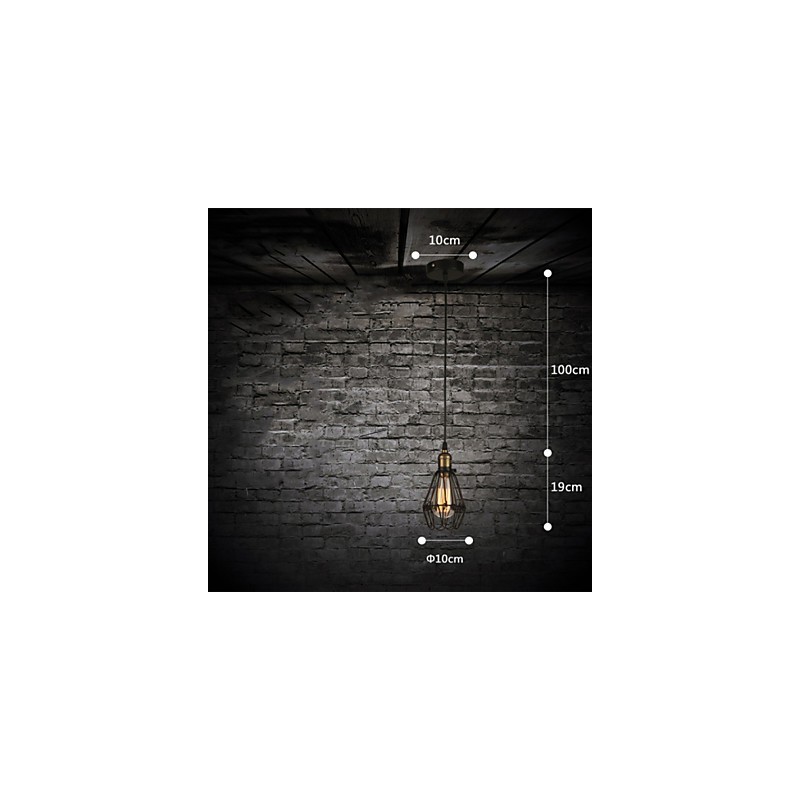 Lampada a sospensione vintage country americano piccola gabbia in ferro battuto