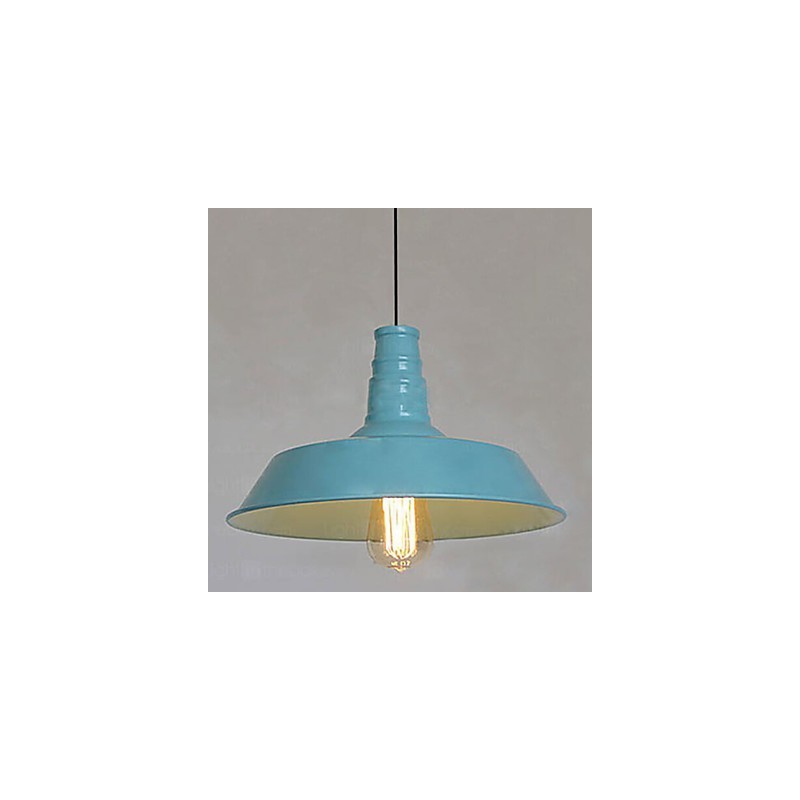 Lampada a sospensione in metallo blu vintage mini