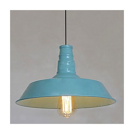Lampada a sospensione in metallo blu vintage mini