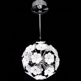 Lampadario a sospensione Glass Ball Flower Garden bianco in vetro e metallo, 10 luci G4