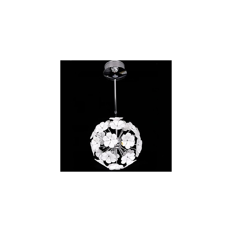 Lampadario a sospensione Glass Ball Flower Garden bianco in vetro e metallo, 10 luci G4