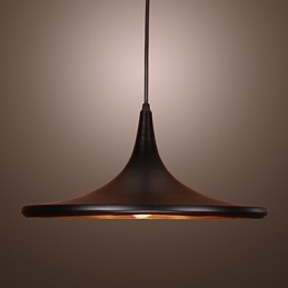 Lampada a sospensione moderna nera in alluminio con paralume nero