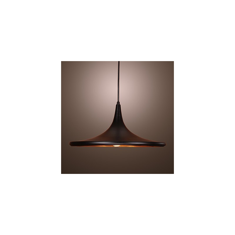 Lampada a sospensione moderna nera in alluminio con paralume nero
