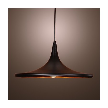 Lampada a sospensione moderna nera in alluminio con paralume nero