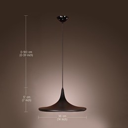 Lampada a sospensione moderna nera in alluminio con paralume nero