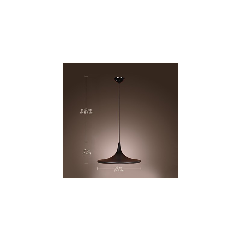 Lampada a sospensione moderna nera in alluminio con paralume nero