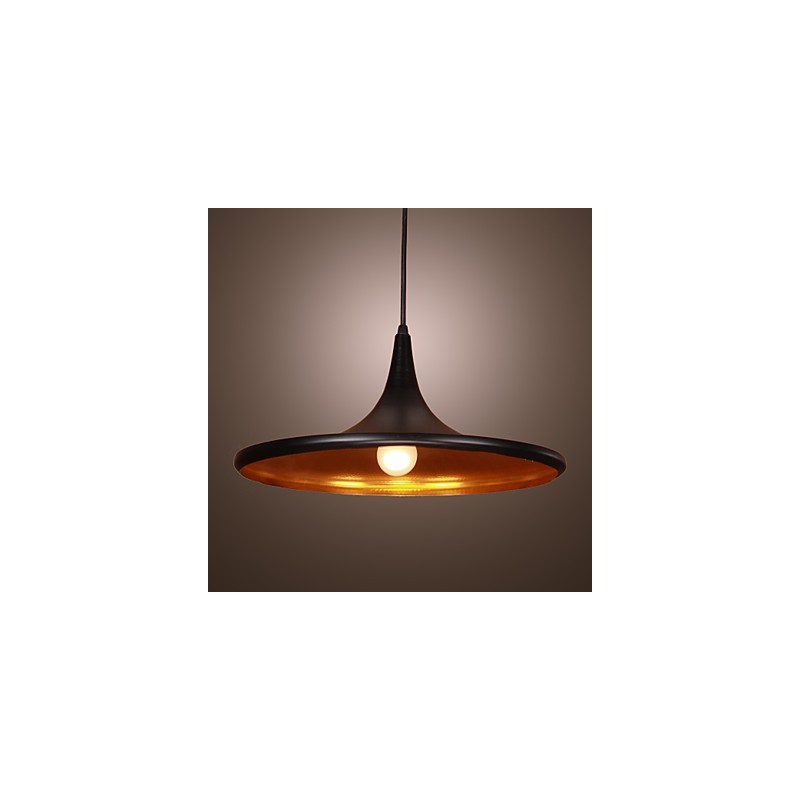 Lampada a sospensione moderna nera in alluminio con paralume nero