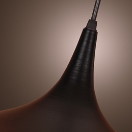 Lampada a sospensione moderna nera in alluminio con paralume nero