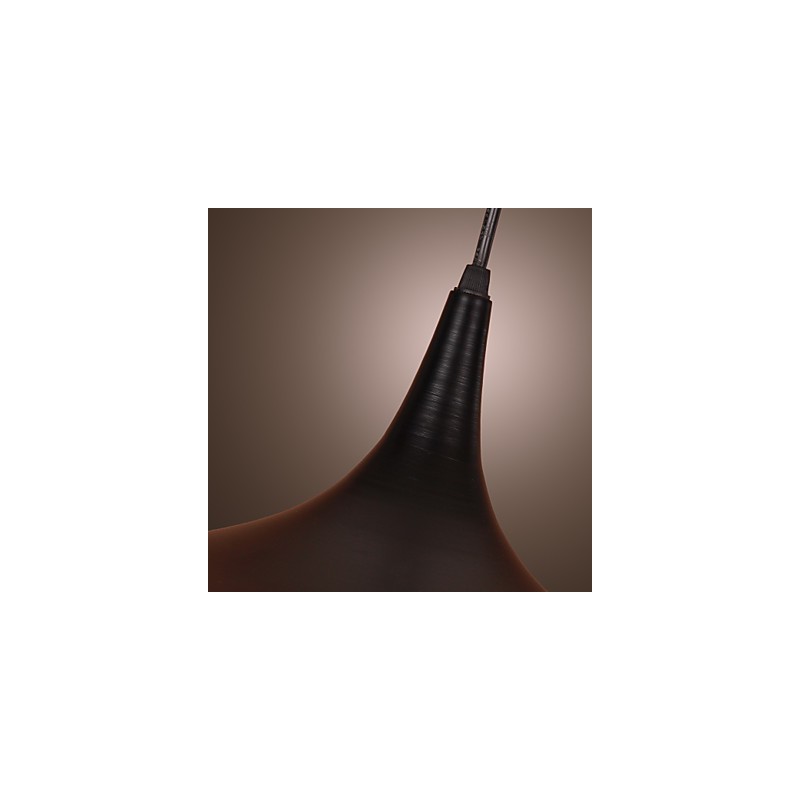 Lampada a sospensione moderna nera in alluminio con paralume nero