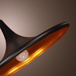 Lampada a sospensione moderna nera in alluminio con paralume nero