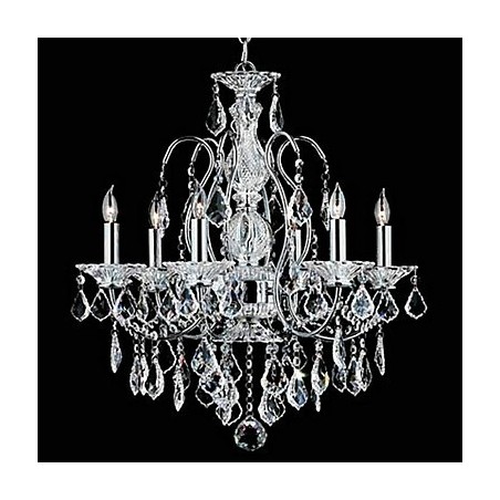 Lampadario classico tradizionale in metallo cromato e cristallo