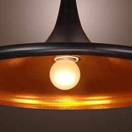 Lampada a sospensione moderna nera in alluminio con paralume nero