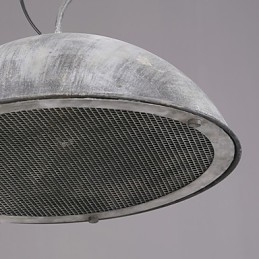Lampada a sospensione industriale in ferro battuto nero, paralume coperchio bar