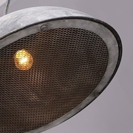 Lampada a sospensione industriale in ferro battuto nero, paralume coperchio bar
