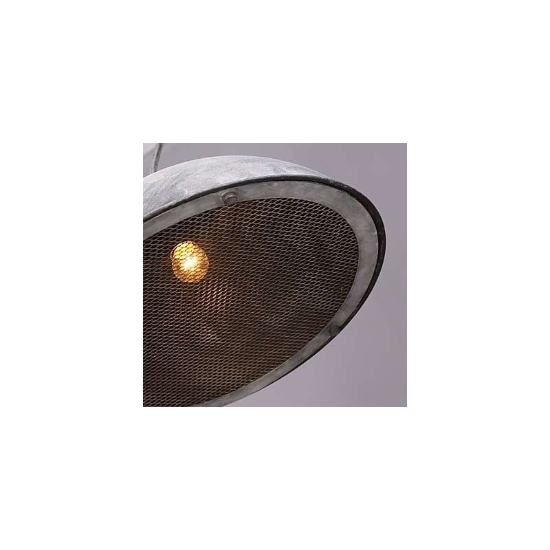 Lampada a sospensione industriale in ferro battuto nero, paralume coperchio bar
