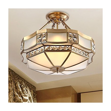 Lampada a sospensione LED in metallo finitura ottone rustico classico tradizionale
