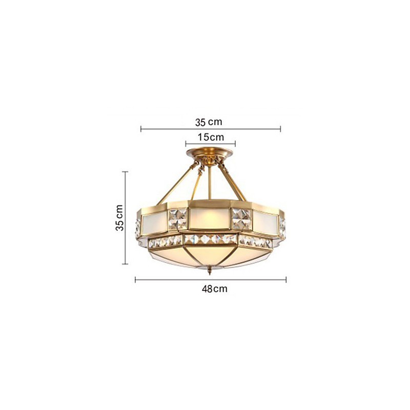Lampada a sospensione LED in metallo finitura ottone rustico classico tradizionale