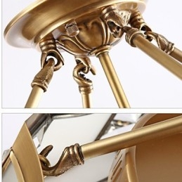 Lampada a sospensione LED in metallo finitura ottone rustico classico tradizionale
