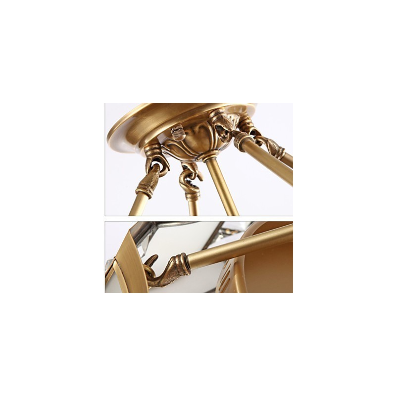 Lampada a sospensione LED in metallo finitura ottone rustico classico tradizionale