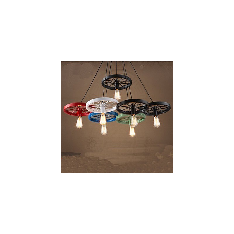 Lampada a sospensione mini in metallo multicolore, 1 luce E26/E27, catena regolabile