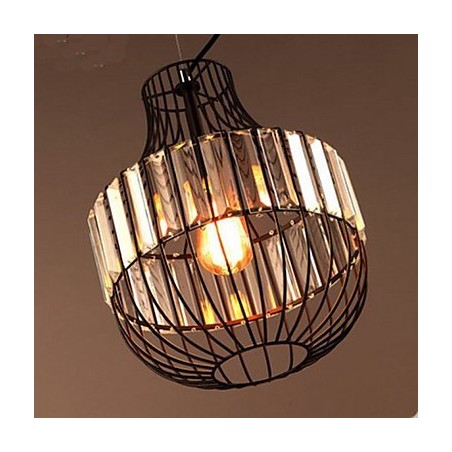Lampada a sospensione in cristallo design italiano marrone 3 luci