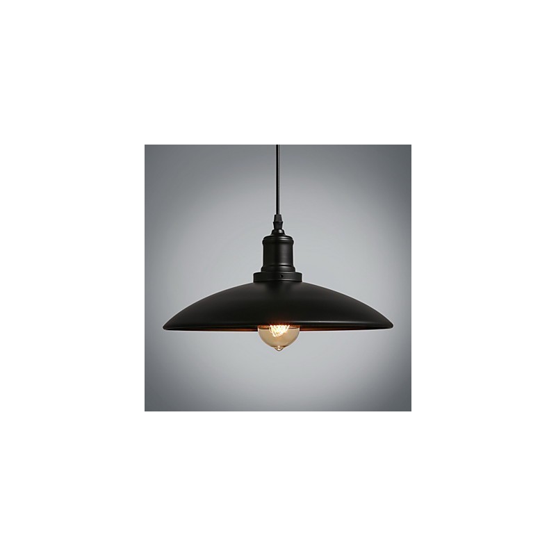 Lampada a sospensione retrò classica in metallo nero, 1 lampadina E26/E27, catena 100 cm