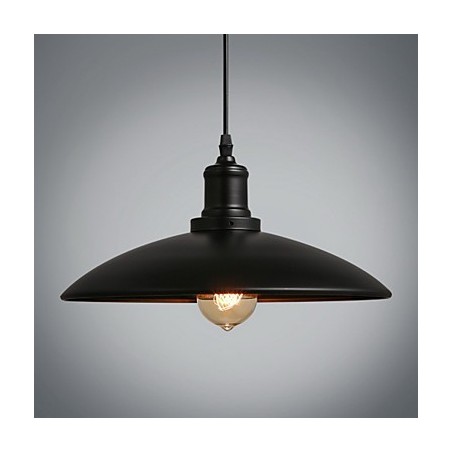 Lampada a sospensione retrò classica in metallo nero, 1 lampadina E26/E27, catena 100 cm