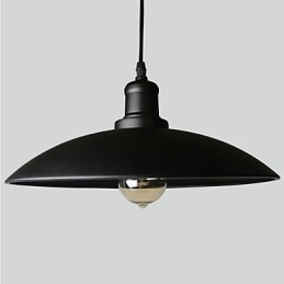 Lampada a sospensione retrò classica in metallo nero, 1 lampadina E26/E27, catena 100 cm