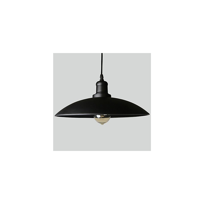Lampada a sospensione retrò classica in metallo nero, 1 lampadina E26/E27, catena 100 cm