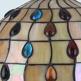 Lampadario a sospensione in vetro colorato retrò rustico classico