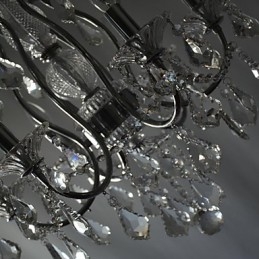 Lampadario classico tradizionale in metallo cromato e cristallo