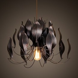 Lampada a sospensione retrò in metallo 1 luce E26/E27 60 W regolabile
